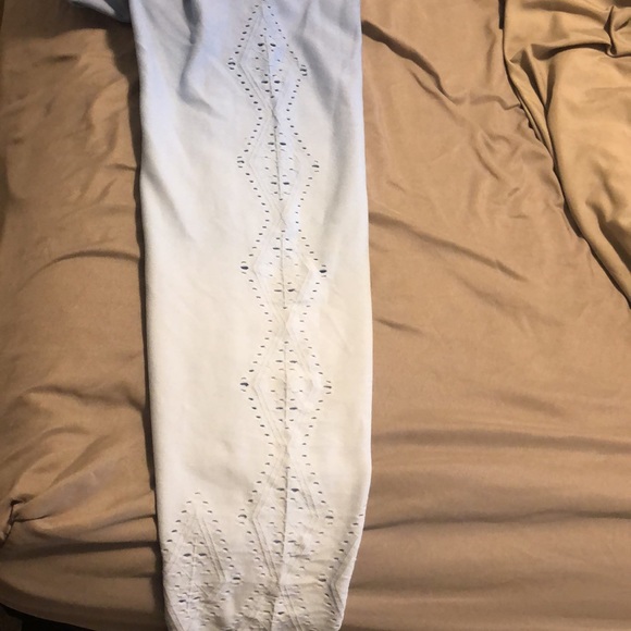 High waisted PINK blue and white balayage leggings - Picture 4 of 4